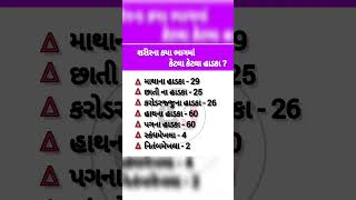 જાણો શરીરના ક્યાં ભાગમાં કેટલા હાડકા હોય || #shorts #viral #gkfacts #mostimp #bones #body