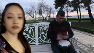 Wife Vibing To Ievan Polkka - Street Drummer Bilal Göregen