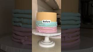 Rainbow stripe cake. #cake #cakedecorating #drip #birthdaycakedecoration #birthdaycakedesign