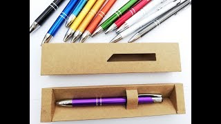 How to fold the BROWN Paper Gift Box for 3JY personalized pens