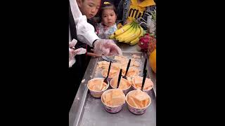 中国版コールドストーンアイス（オレンジジュース編）／Chinese version of Ice cream rolls \