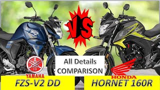 Honda CB Hornet 160R (CBS) Vs Yamaha FZS Fi v2-DD. Which is Better For your? Bike Comparison & Price