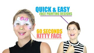 SHORT - Quick and Easy 60 Seconds Kitty Face Painting Demo - Step by Step