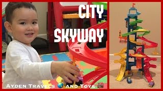 CITY SKYWAY Little People Car Ramp Raceway | Unboxing Building Racing | Fun Kids Toy