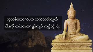 သို့သော်လည်း ဗုဒ္ဓဘာသာဝင် တစ်ယောက်ဟာ သက်သတ်လွတ်သမားပဲ ဖြစ်သင့်တယ်လို့ ကျွနု်ပ်ထင်နေတုန်းပဲ။