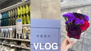 VLOG. 이 언니 자퇴한다 애들아 | 첫 독립 준비하기 | 이케아 첫 방문 | 홈베이킹 | 카페 알바생 | 꽃 선물 흑장미