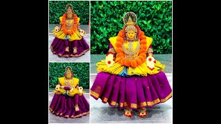 Quick and Easy Varamahalakshmi saree draping & decoration / How to drape saree for varalakshmi pooja