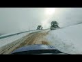 relaxing snowy drive in greece vasilitsa mount north pindus 2249 m.