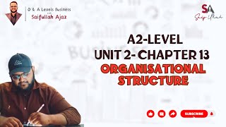 A2 Level | Unit 2 Chapter 13 Organisational Structure | Business with Saifullah