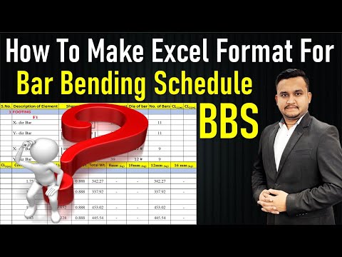 How To Prepare Bar Bending Schedule Sheet In Excel | Format Of Bar ...