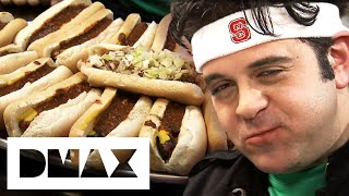 Adam Renames Challenge After Destroying 17 Chilli Hot Dogs In Less Than One Hour | Man V Food