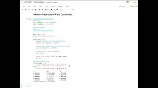 Newton Raphson to Find Optimums - Python Code