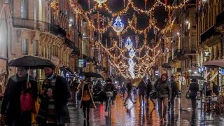 Walking in the Winter Rain Walk [3Hours] DEC 2021|Bordeaux 4k France| ASMR Rain sounds for sleeping