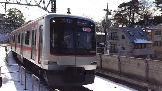 東急5050系5169F各停和光市行き 積雪の東横線多摩川駅入線