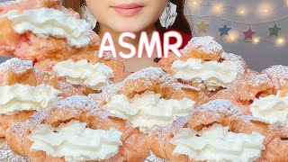 【咀嚼音】いちごクロワッサンホイップ휘핑크림/크로와상/Croissant【ASMR/EATING SOUNDS/Mukbang/モッパン/모팡】揚げパン