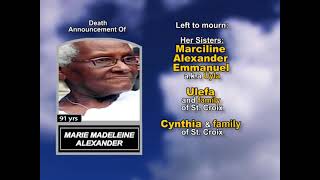 Marie Madeleine Alexandre ~ Long Obituary