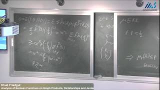 Ehud Friedgut-Analysis of Boolean Functions on Graph Products, Dictatorships and Juntas I
