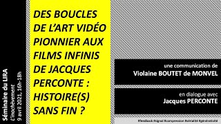 Des boucles de l’art vidéo pionnier aux films infinis de Jacques Perconte, avril 2021