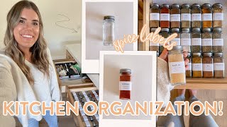 Let's organize the KITCHEN! diy spice jar labels, heart to heart, + at home workout & healthy meals!