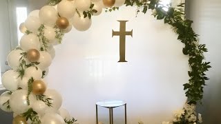 Confirmation Circular Floral Balloon Arrangement Decor Ideas