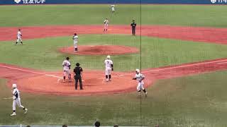 ピンチで牧秀悟、倉石を抑える倉田【秋季東都大学野球 立正大vs.中央大 2019.10.16】