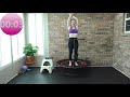 15 minute workout beginner rebounding with weights low impact joint friendly exercise