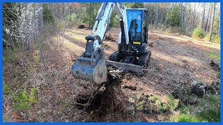 Grubbing Stumps & Roots with an Excavator