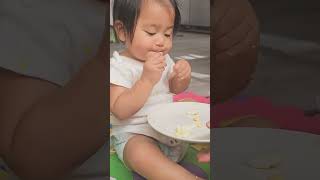 Hungry baby Amirah 😀good job love😋#funny #cute #baby #shorts #video