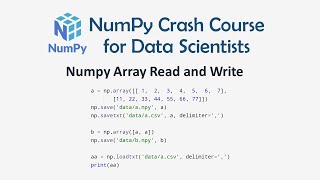 9 Numpy Array Read and Write - Numpy Crash Course for Data Science | Numpy for Machine Learning
