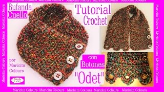 Bufanda Cuello a Crochet con Botones 