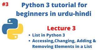 Python Tutorial For Beginners In Urdu-Hindi | Python List and List Functions