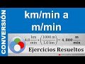 Conversión de km/min a m/min