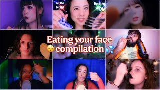 ASMR|Up Close and Personal:The Ultimate ASMR 'Eating Your Face' Compilation for Satisfying Tingles.🥄