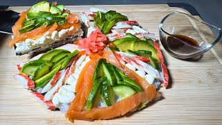 Sushi pizza is super tasty! Surprise your friends!