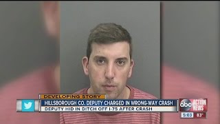 HCSO: Hillsborough Co. deputy arrested for DUI after crash, was hiding in ditch
