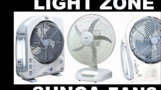 RECHARGEABLE FANS WITH EMERGENCY  LED LIGHT ORIGINAL SUNCA - CHENNAIwmv