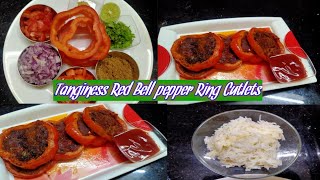 #PrincesssKitchen Red Bellpepper Ring Cutlets రెడ్ బెల్ పెప్పర్ రింగ్ కట్లెట్స్ with Spicy\u0026Tanginess