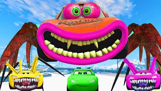 Epic Escape: Crazy Lightning McQueen VS Giant McQueen Monster Truck | Coffin Dance Song(COVER)