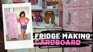 How to Make Refrigerator at Home from Cardboard For kitchen Set |Fridge for kitchen / #LearnWithPari