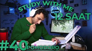 📚 12 HOUR LIVE STUDY WITH ME - BENİMLE DERS ÇALIŞ -  ENG/TR - 12x50 POMODORO