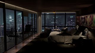 Luxury Apartment in Skyscraper on a Stormy Night in LA  | #Rain \u0026 #Thunderstorm Sounds 8 hours