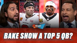 Nick Wright believes Bucs are ‘true Super Bowl contenders’, Hurts overrated? | FIRST THINGS FIRST