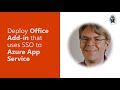 Deploy Office Add-in that uses SSO to Azure App Service