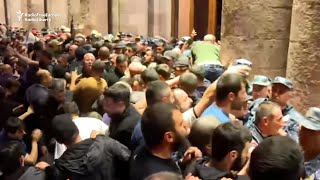 Scuffles, Protests In Yerevan After Azerbaijan Attack In Karabakh
