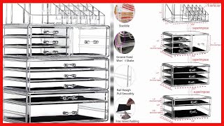 Cq acrylic Makeup Organizer Skin Care Large Clear Cosmetic Display Cases Stackable Storage Box