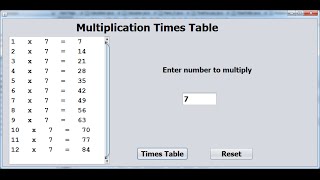 How to Create Multiplication Table using While Loop in Java NetBeans