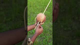 Coconut Creation With Slingshot #archery #diy #bambooart #bamboo #slingshots #bamboocrafts #hunting