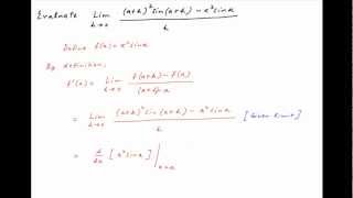 [IIT 1980] Find the limit of [ square(a+h)*sin(a+h) - square(a)*sina ] / h as h tends to 0.