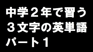 英単語フラッシュ暗記発音付き 中学2年で習う3文字の英単語パート1