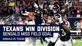 Texans Clinch Division as Bengals Miss FG in the Last Seconds of the Game! | NFL Week 16 Highlights